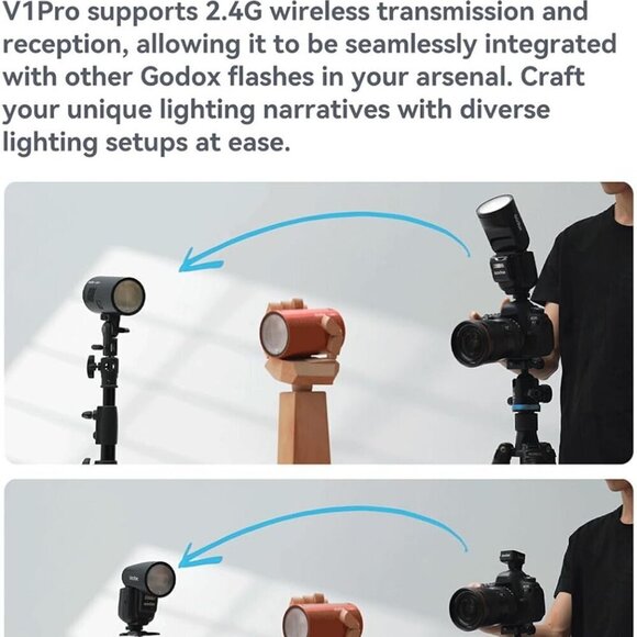 NEW Godox V1S Flash Round Head 2.4G TTL Camera Flash - Picture 4 of 10